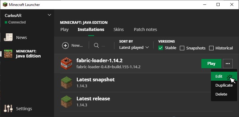 how to change minecraft to java launcher